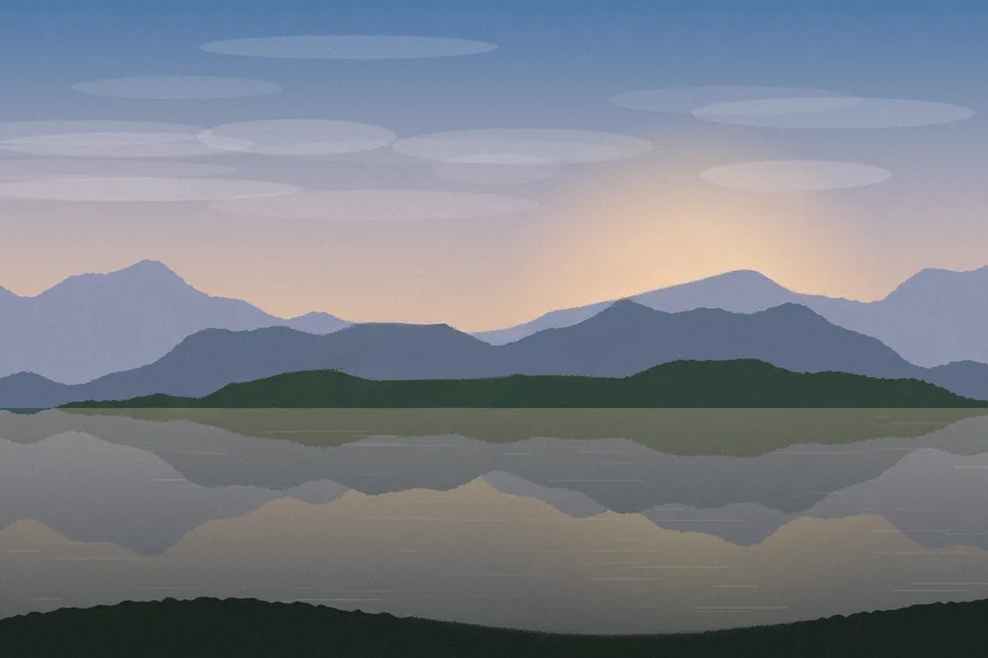 The same lake landscape with the watermark removed